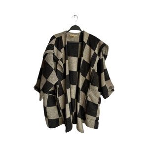 hiroko koshino vintage wool checkered over coat size 38
